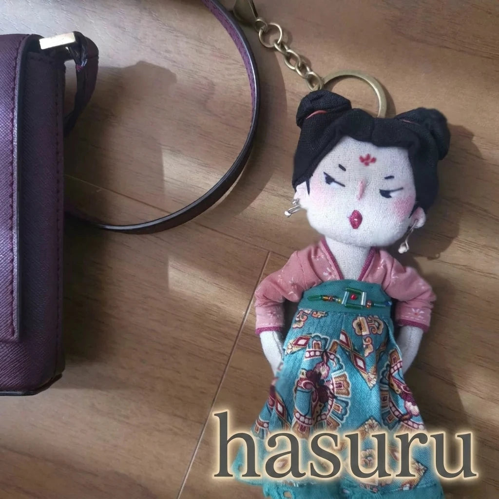 Artisan Handmade Vintage Style Fabric Doll Bag Charm | Original Design