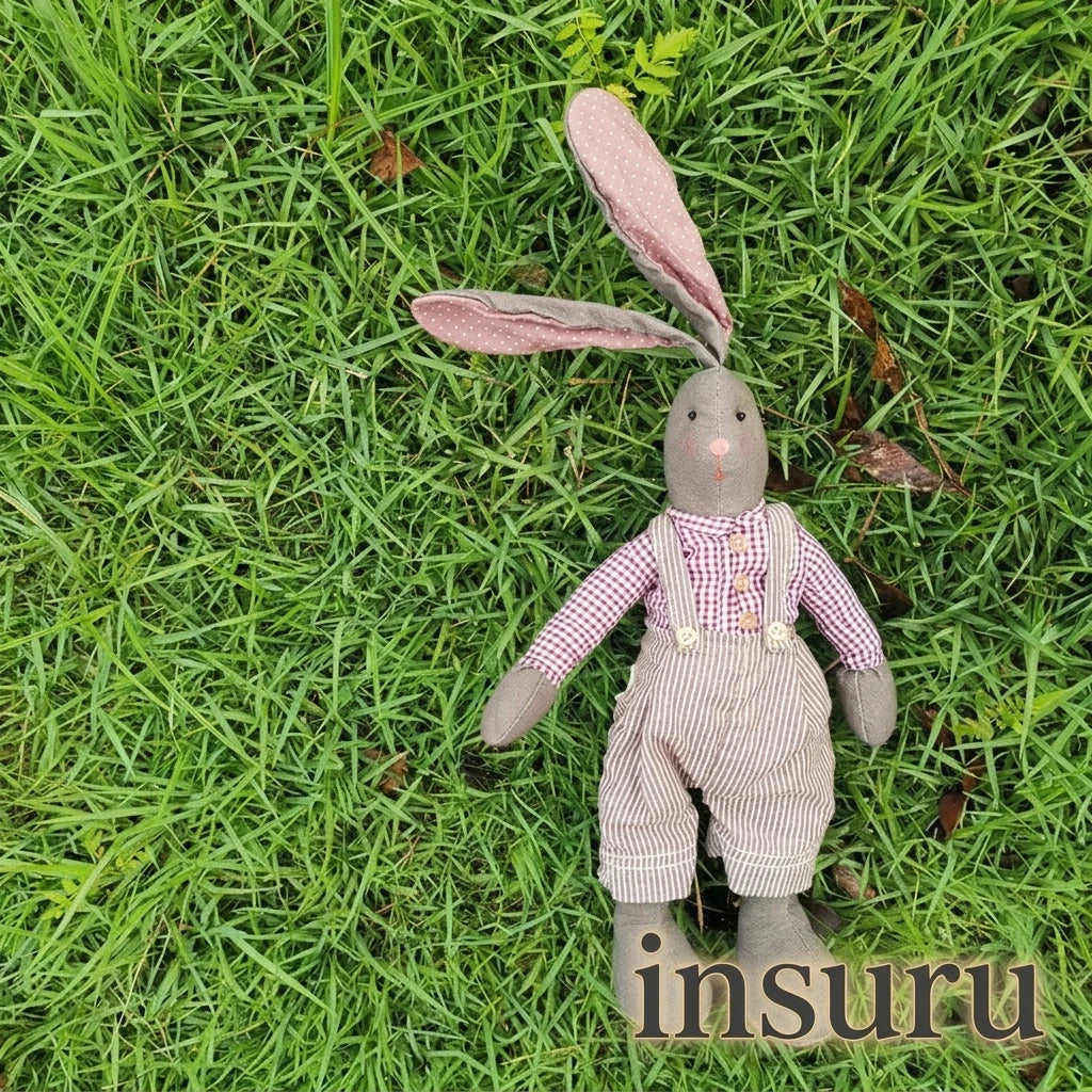 Handmade Botanical Dyed Gentleman Rabbit Fabric Doll | Artisan Design