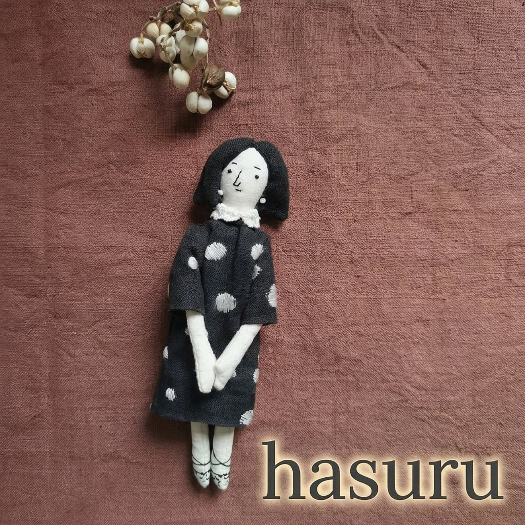 Handcrafted Linen Girl Bag Charm - Black & White | Original Artisan