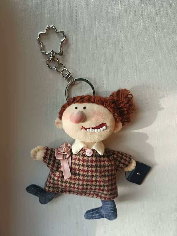Artisan Handcrafted Expression Series Fabric Doll Charm & Key Holder
