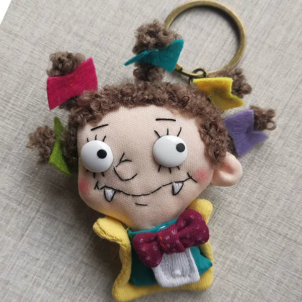 Artisan Handcrafted Little Witch Fabric Brooch Charm | Original Design