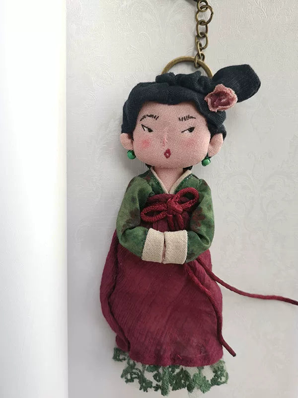 Artisan Handmade Vintage Style Fabric Doll Charm | Original Design