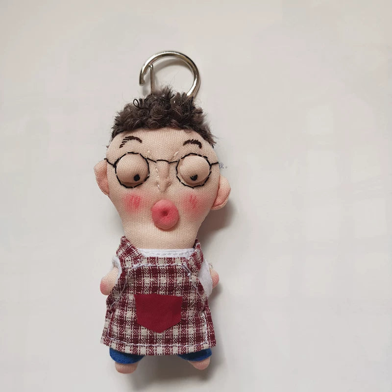 Handmade Artisan Humanoid Fabric Doll Bag Charm & Key Holder