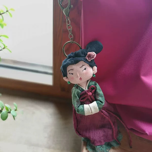 Artisan Handmade Vintage Style Fabric Doll Charm | Original Design