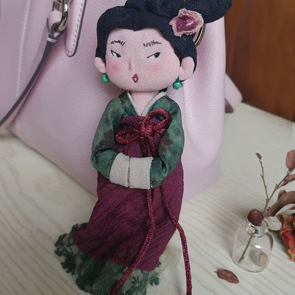 Artisan Handmade Vintage Style Fabric Doll Charm | Original Design