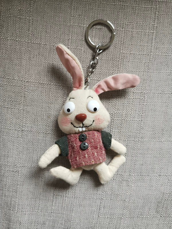 Handmade Linen Rabbit Plush Doll Charm | Original Artisan Design