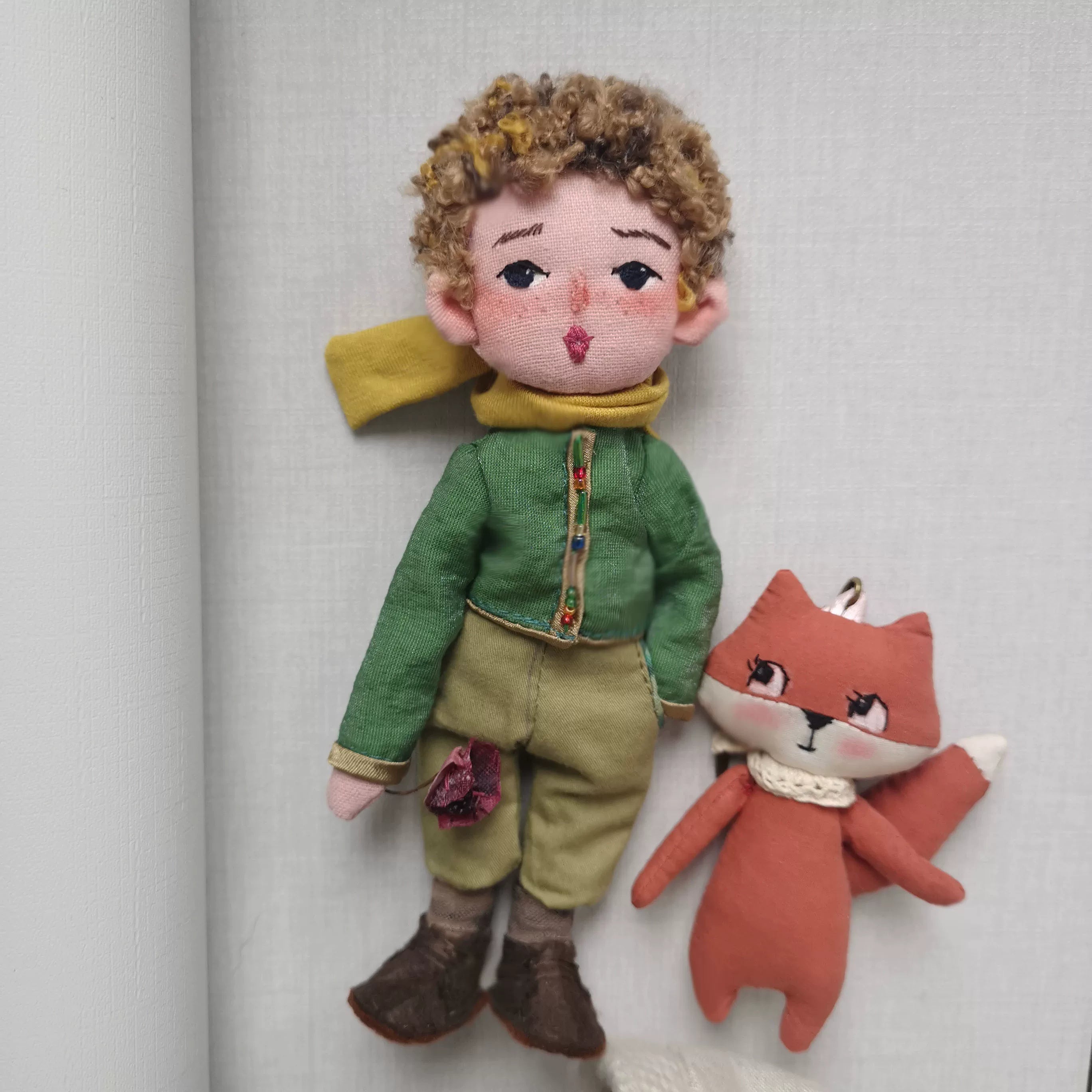Handcrafted Little Prince and Fox Fabric Bag Charm | Artisan Design