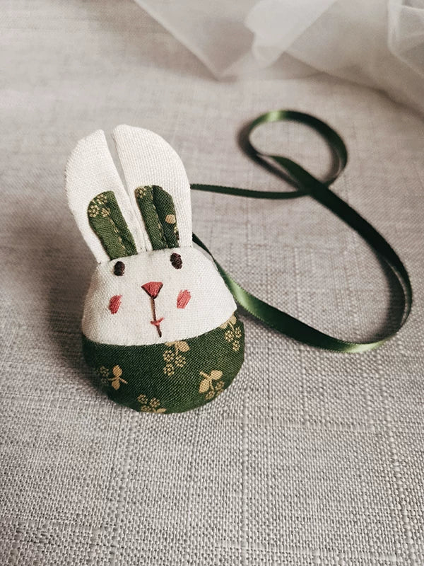 Artisan Handcrafted Year of the Rabbit Fabric Brooch | New Year Gift