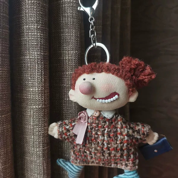 Artisan Handcrafted Expression Series Fabric Doll Charm & Key Holder
