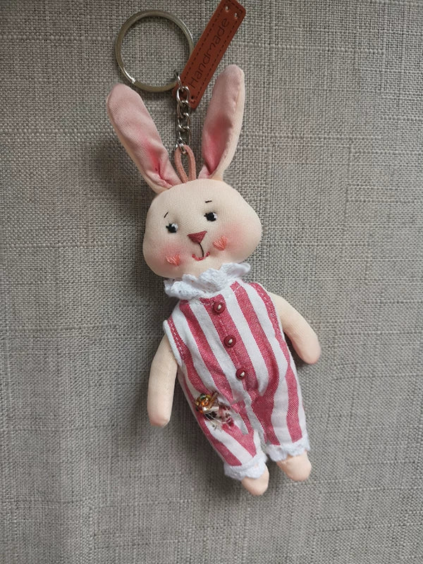 Handcrafted Rabbit Plush Doll Keychain & Bag Charm | Original Design