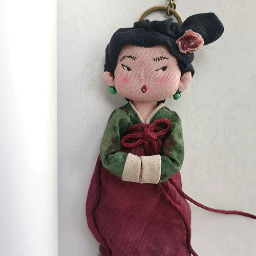 Artisan Handmade Vintage Style Fabric Doll Charm | Original Design