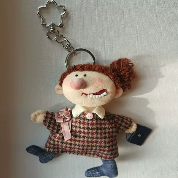 Artisan Handcrafted Expression Series Fabric Doll Charm & Key Holder