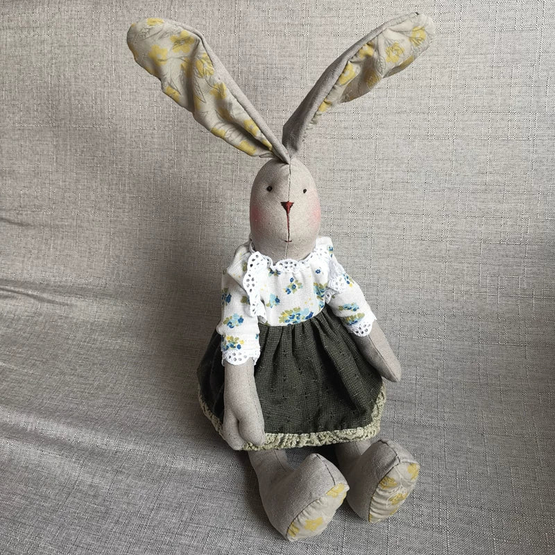 Artisan Plant-Dyed Linen Rabbit Doll (52cm) | Original Handmade