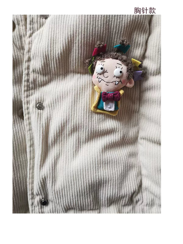 Artisan Handcrafted Little Witch Fabric Brooch Charm | Original Design