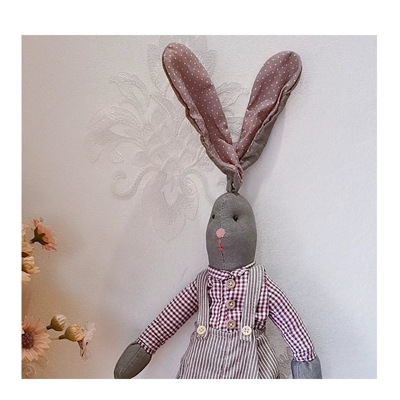 Handmade Botanical Dyed Gentleman Rabbit Fabric Doll | Artisan Design