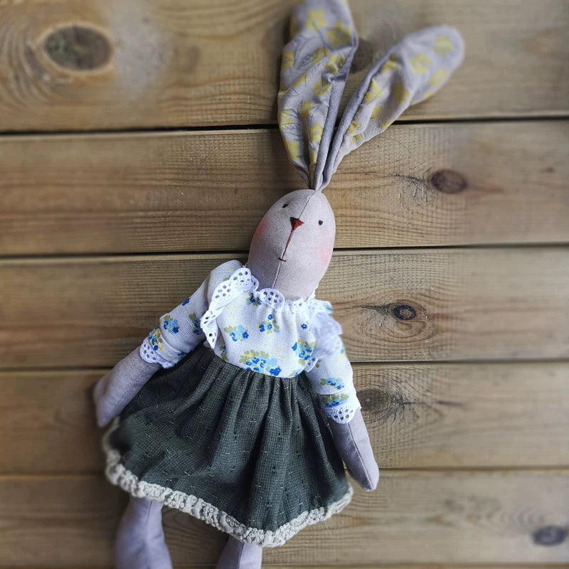 Artisan Plant-Dyed Linen Rabbit Doll (52cm) | Original Handmade