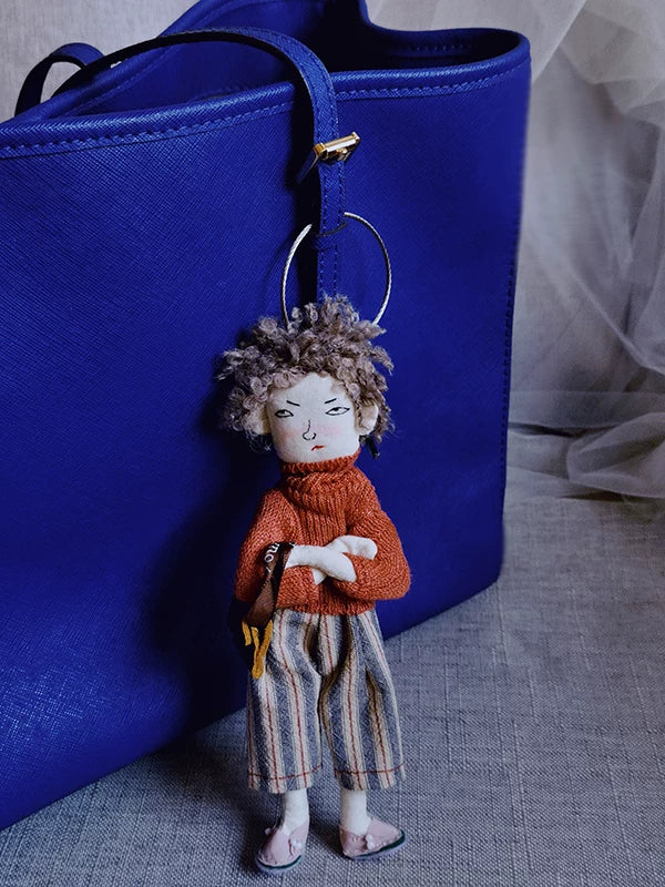 Handmade Street Snap Expression Fabric Bag Charm | Original Artisan