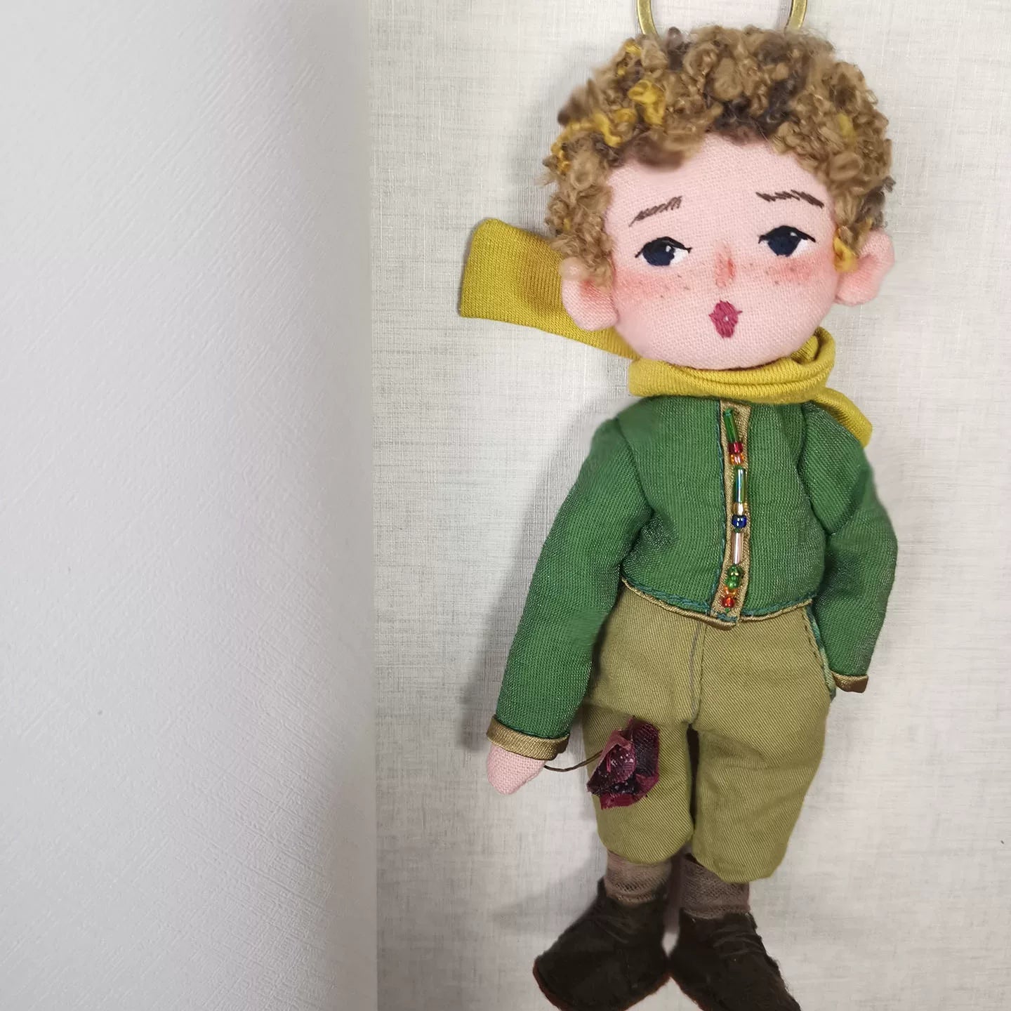 Handcrafted Little Prince and Fox Fabric Bag Charm | Artisan Design